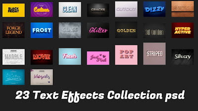 23 Text Effects Collection psd