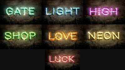 Neon Text Effects in Psd