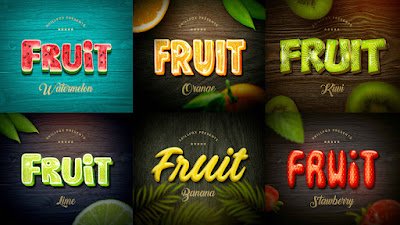 Fruit Text Effects Psd free